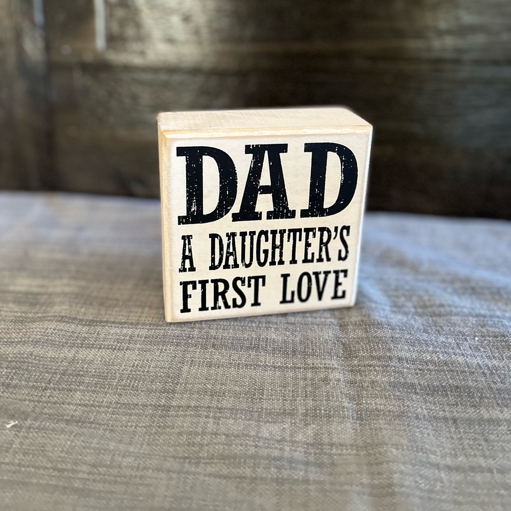 Small wooden sign.